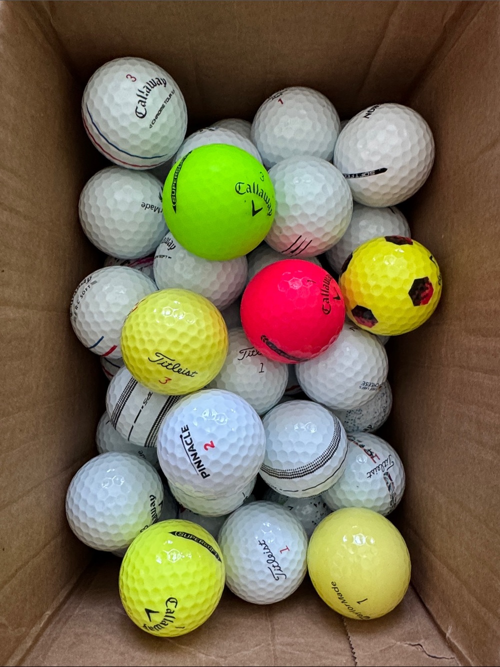 Golf Balls Mixed Lot Titleist Calloway Sporty Assorted Used 40 Golf Balls Bulk